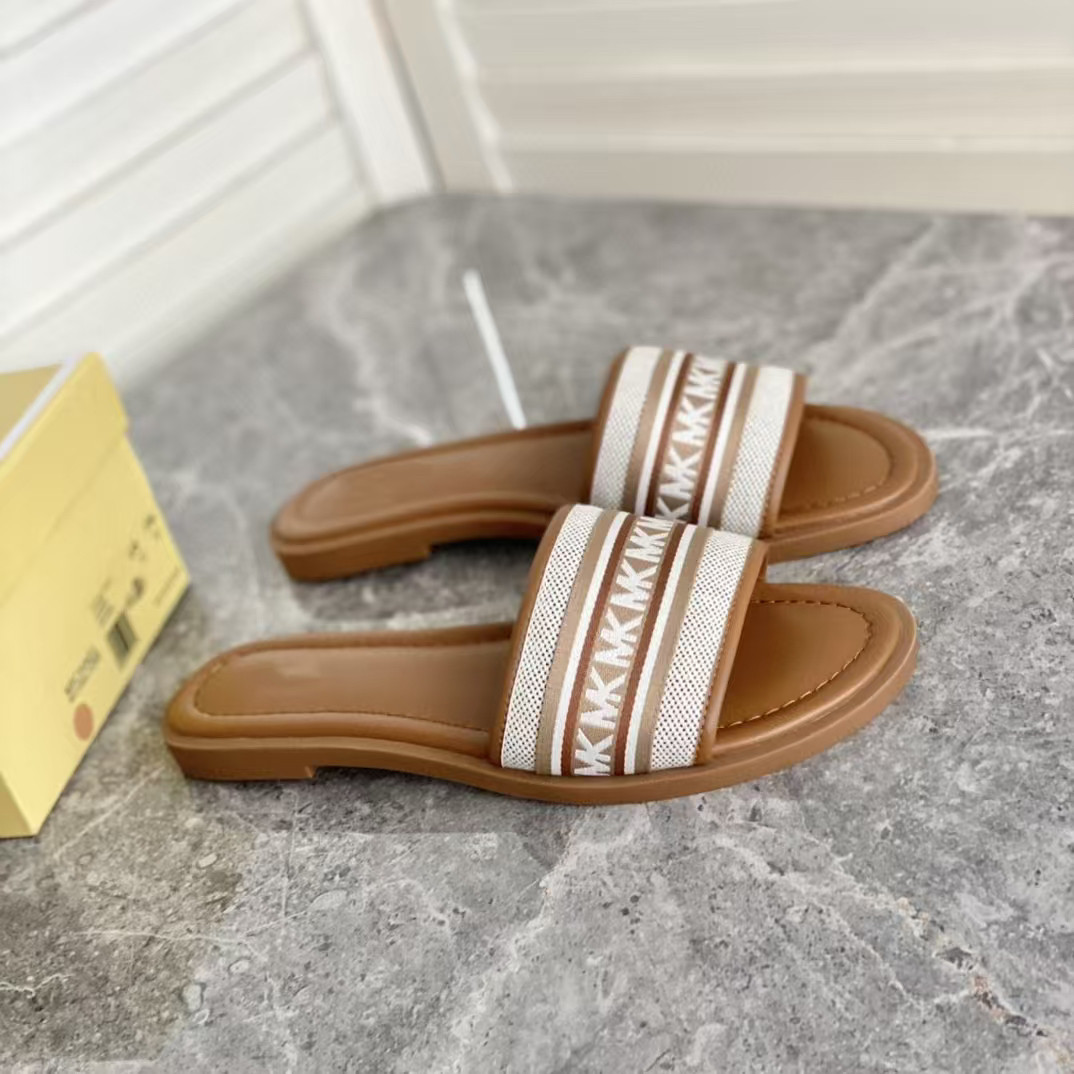 字母刺绣老花拖鞋女2025夏外穿平底时尚百搭沙滩懒人一脚蹬一字拖