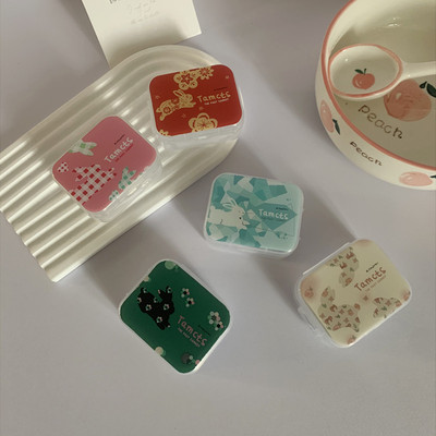 带镜子简约可爱像鱼隐形眼镜盒