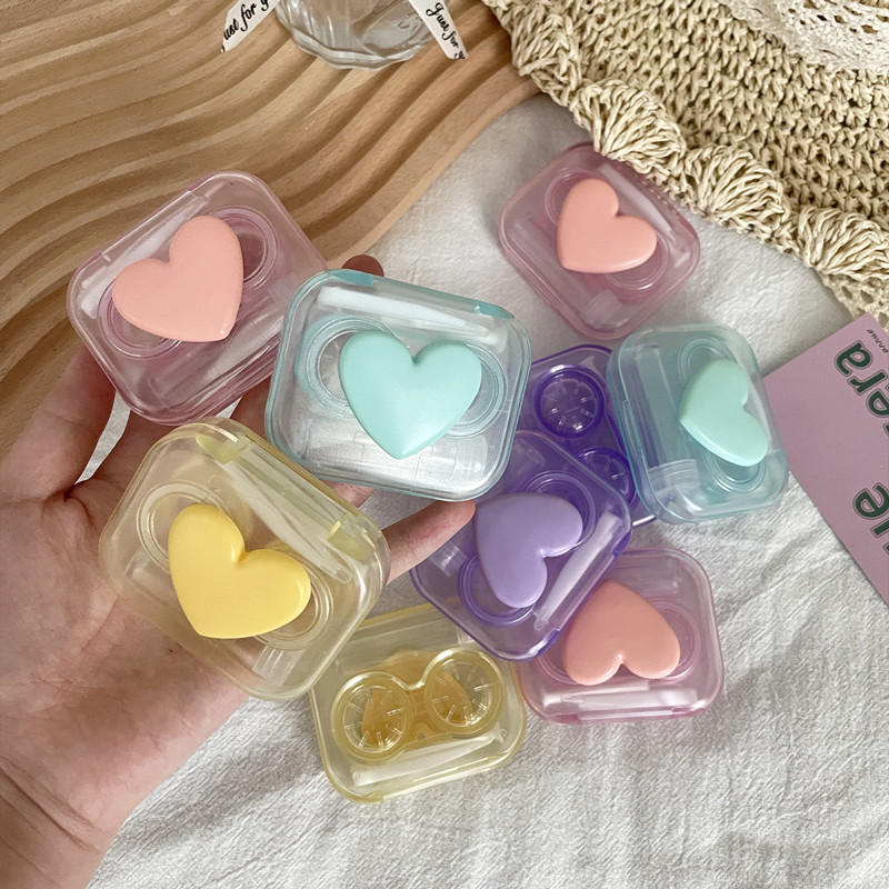 爱心少女隐形眼镜盒无需拧盖
