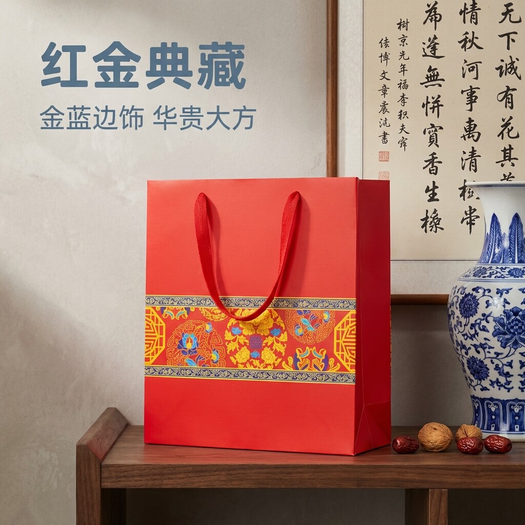 礼品袋手提袋结婚婚庆专用中式复古送礼袋大号通用喜糖伴手礼纸袋