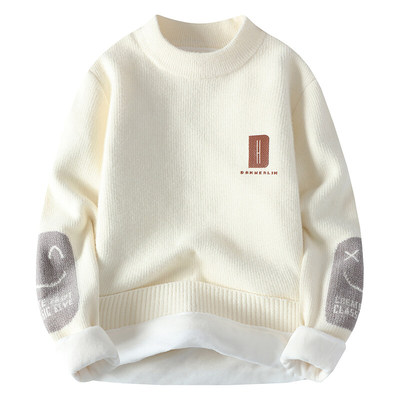 NASA半高领毛衣男加绒加厚