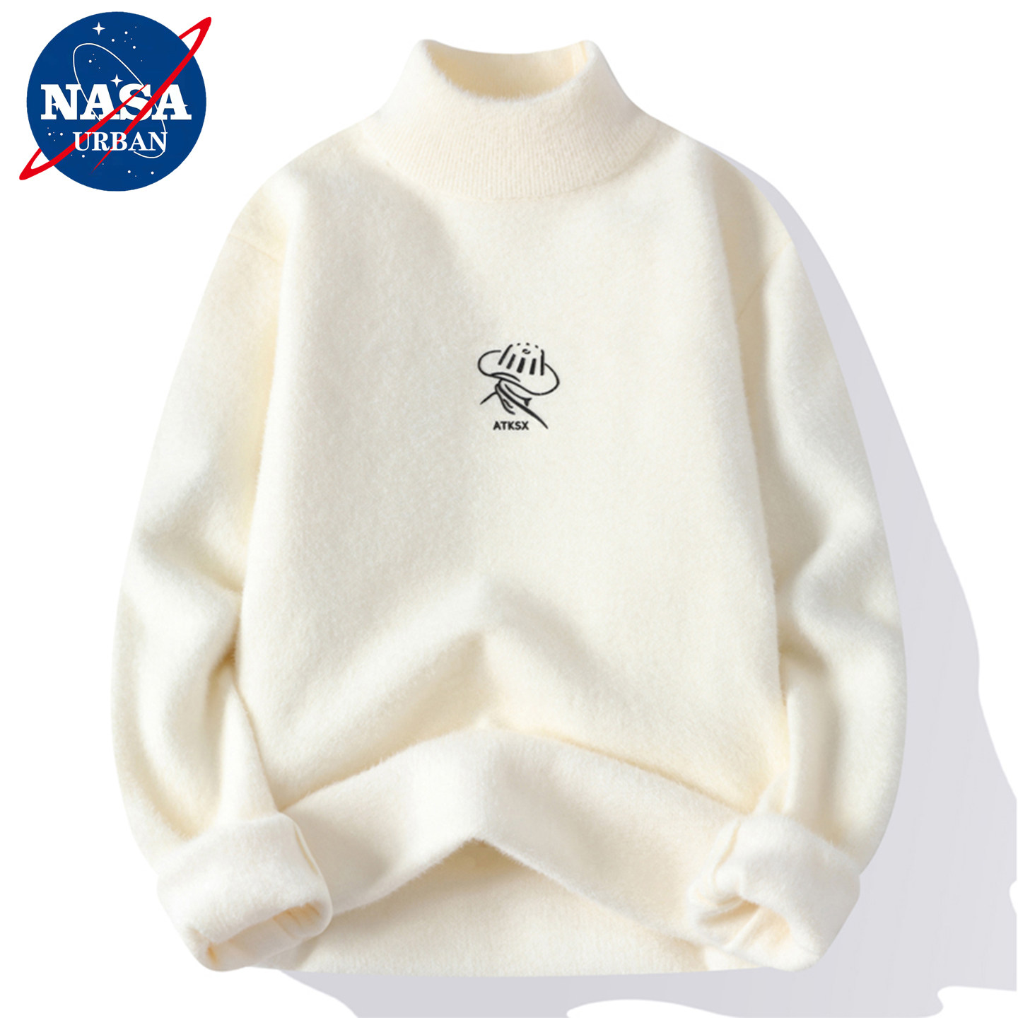 NASA毛衣男冬季半高领打底针织衫