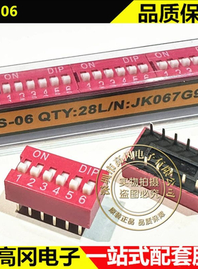 DS-06 红色 插件 6位 12脚 拨码开关