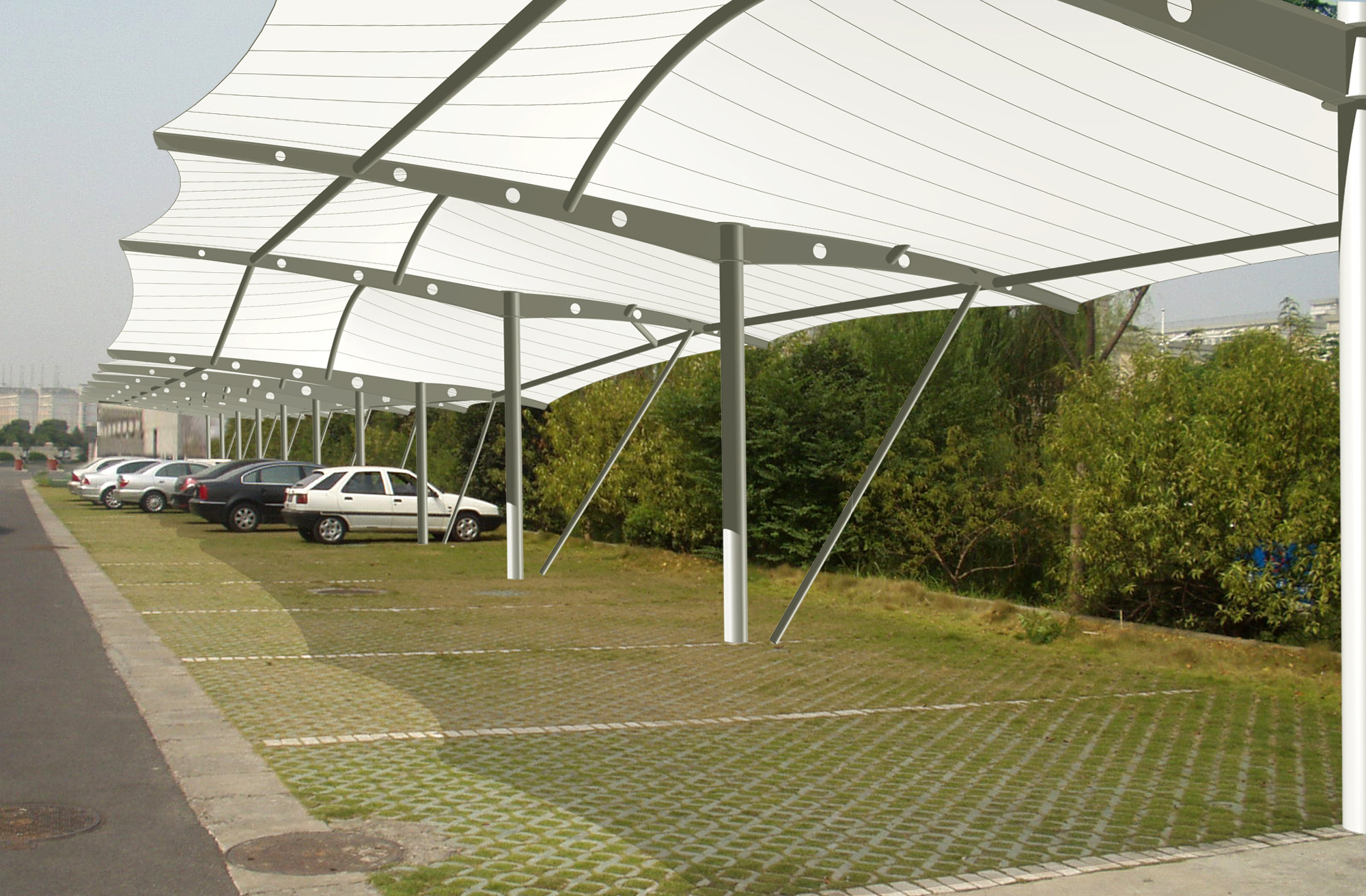 莱克弗特价进口膜材2020老款 膜结构 张拉膜 停车棚商用pvc膜材料