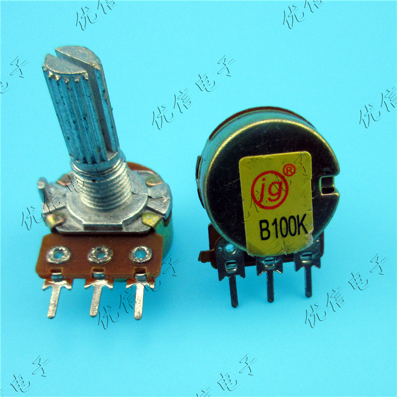 优信电位器 50K可调电阻 100K单联电位器可调电阻三脚单排20K
