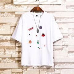 Summer new cotton large print couple men's and women's Unisex short sleeve T-shirt loose top