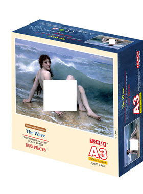 香港TOMAX正品1000片迷你版A3尺寸高难小拼图布格罗传世名画 海浪