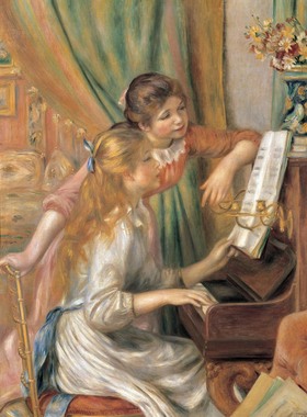 香港TOMAX高品质名画 500片互送礼物拼图雷诺阿弹钢琴的女孩 093