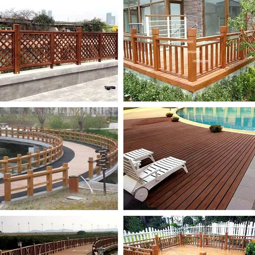 定制防腐木地板实木围栏庭院子护栏栅栏扶手踏步公园景区栈道厂家