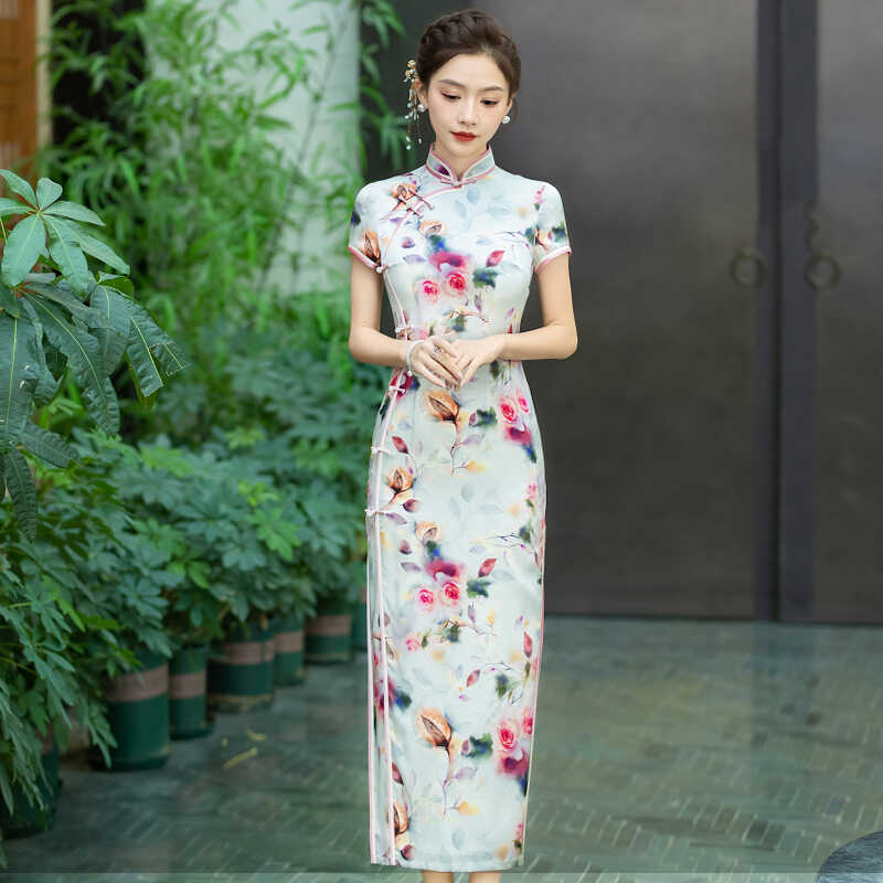 桑蚕丝送考旗袍锦鲤2024新中式气质高端女年轻款妈妈真丝日常可穿