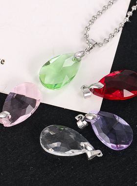 水滴项链毛衣链吊坠闪亮水晶配饰