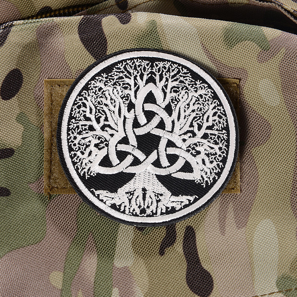 魔术贴圆形凯尔特结生命树徽章