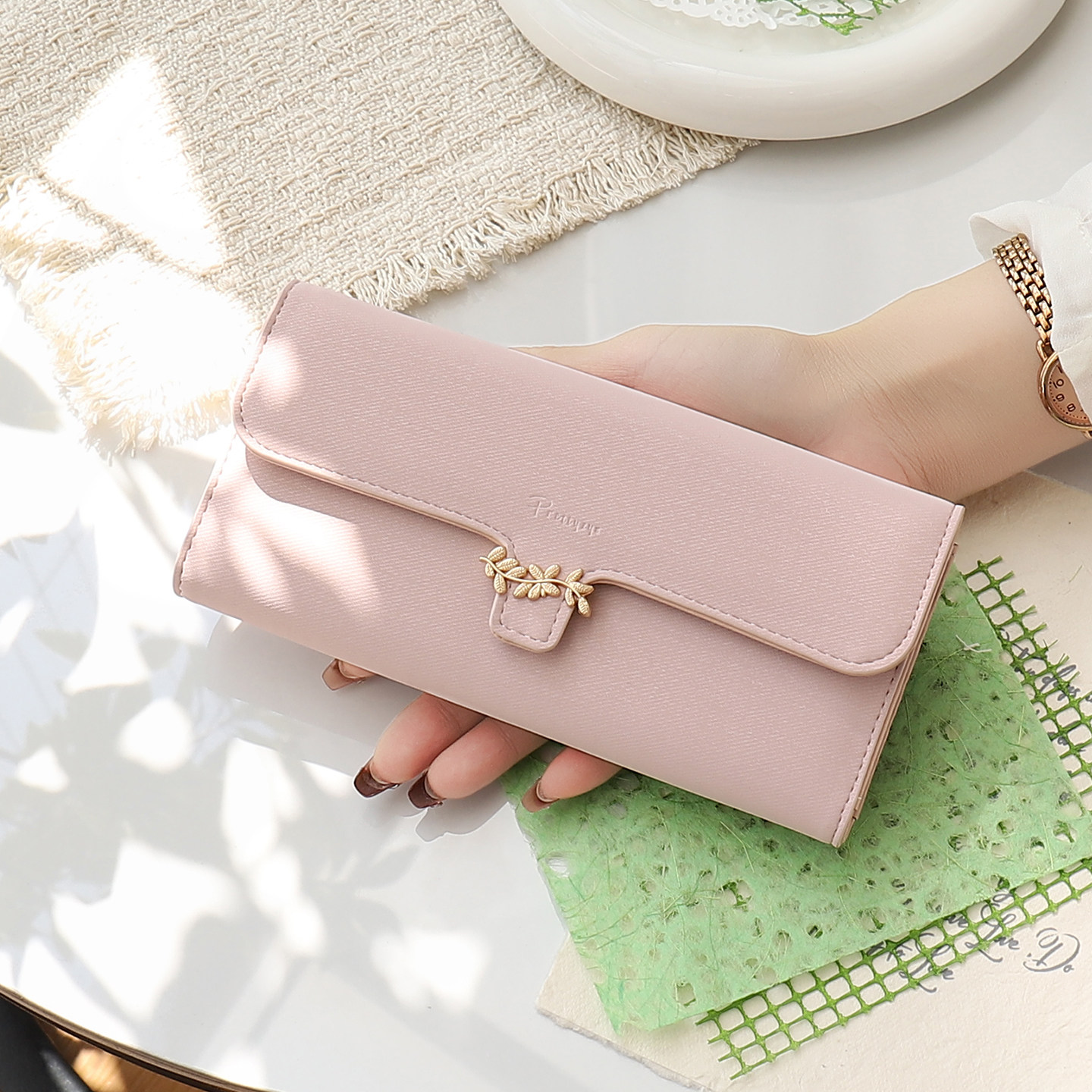 钱包女长款小清新钱包卡包一体时尚现金手拿包多卡位钱夹生日礼物
