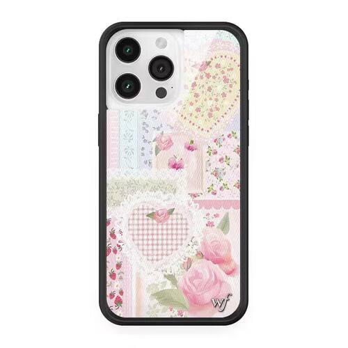欧美f联名兰花绽放蕾丝边碎花布适用18iPhone15/14/13ProMax苹果16Pro手机壳野花时尚wf欧美风12防摔保护套17