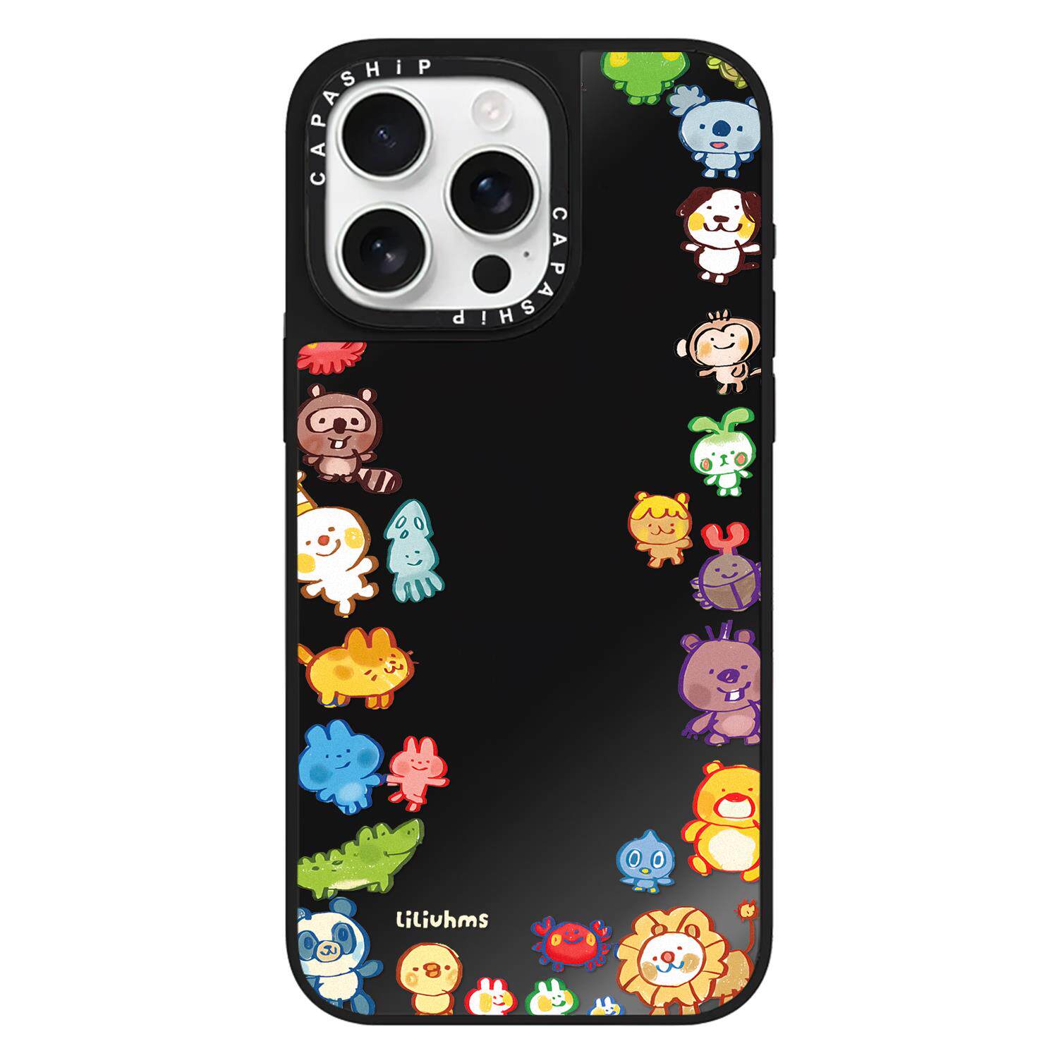 C家适用苹果15iPhone14plus16黑色镜面13promax18磁吸Liliuhms插画xr17手机壳12防摔11新款xs高级感保护套图片