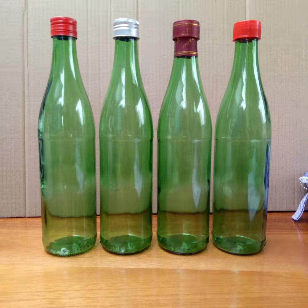 一斤装白酒瓶玻璃密封酒瓶绿料酒瓶空酒瓶500ml包装瓶厂家直销