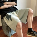 Спортивные летние шорты, дизайнерские черные штаны, в американском стиле, тренд сезона, свободный крой