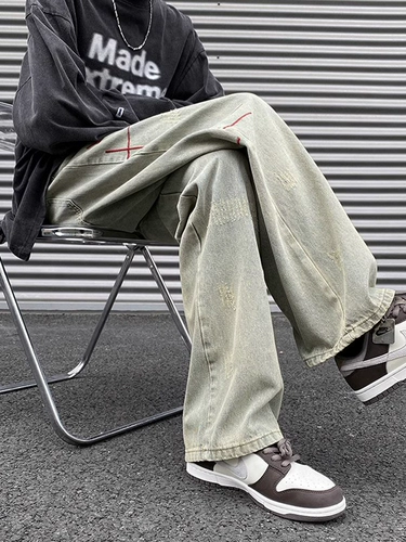 Осенние джинсы, ретро штаны, свободный прямой крой