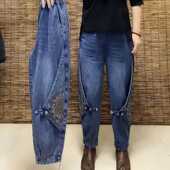 牛仔老爹裤 新款 面料柔软舒适上身效果洋气又百搭 文艺水洗时尚 大码