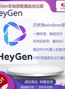 heygen数字人制作AI形象整合包克隆人无限次数送【克隆音色软件】
