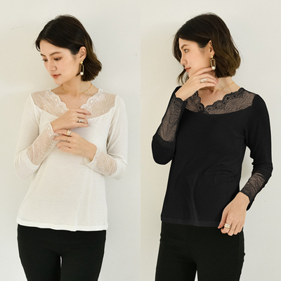 长袖韩版薄款蕾丝莫代尔女修身