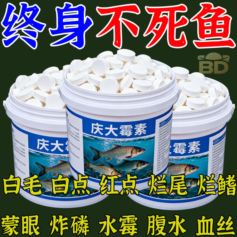 庆大霉素鱼病专用药烂身烂尾白点毛掉磷蒙眼杀菌消炎康复鱼缸净水