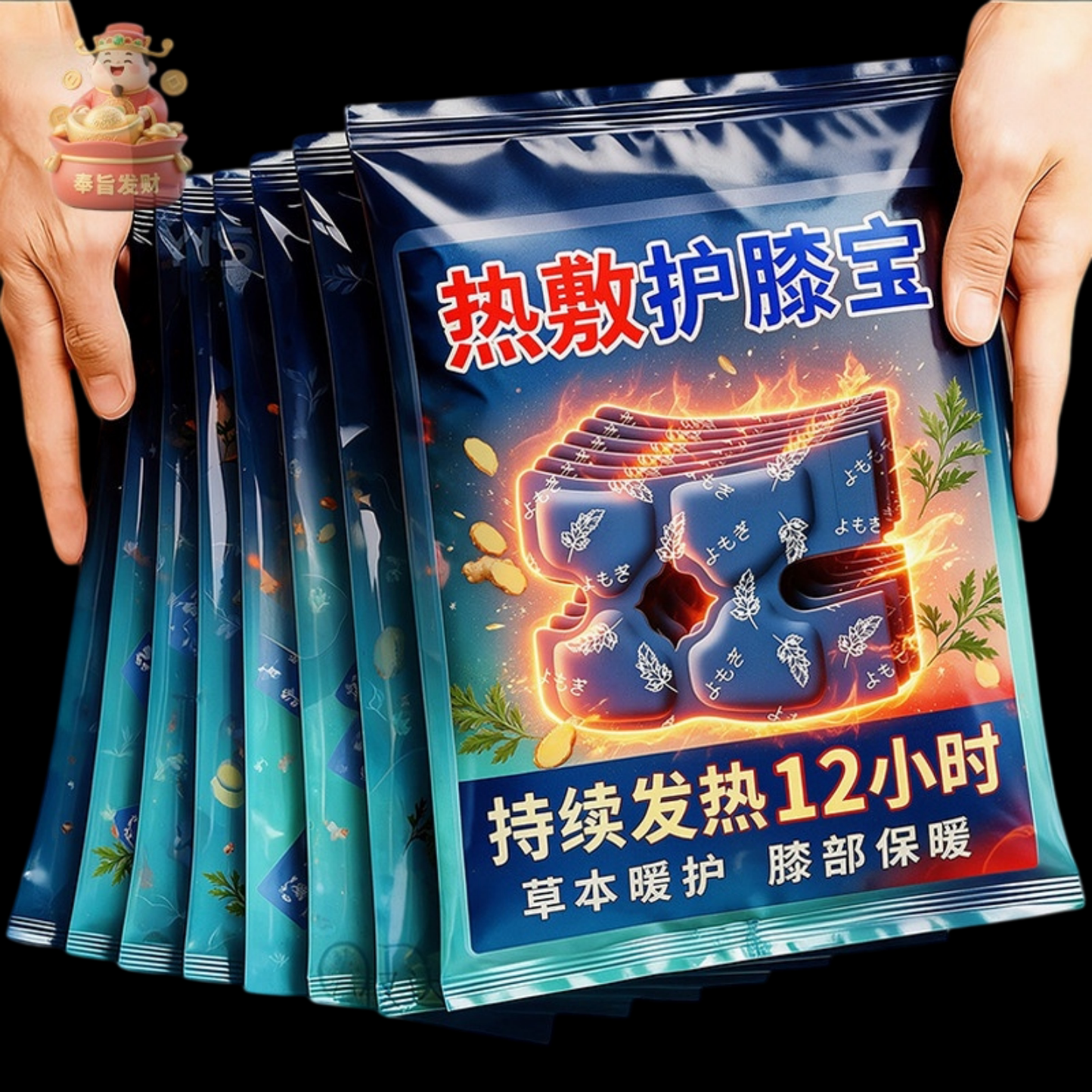 护膝艾草蒸汽暖膝贴膝盖热敷贴自发热护膝贴冬天膝盖热敷发热敷包