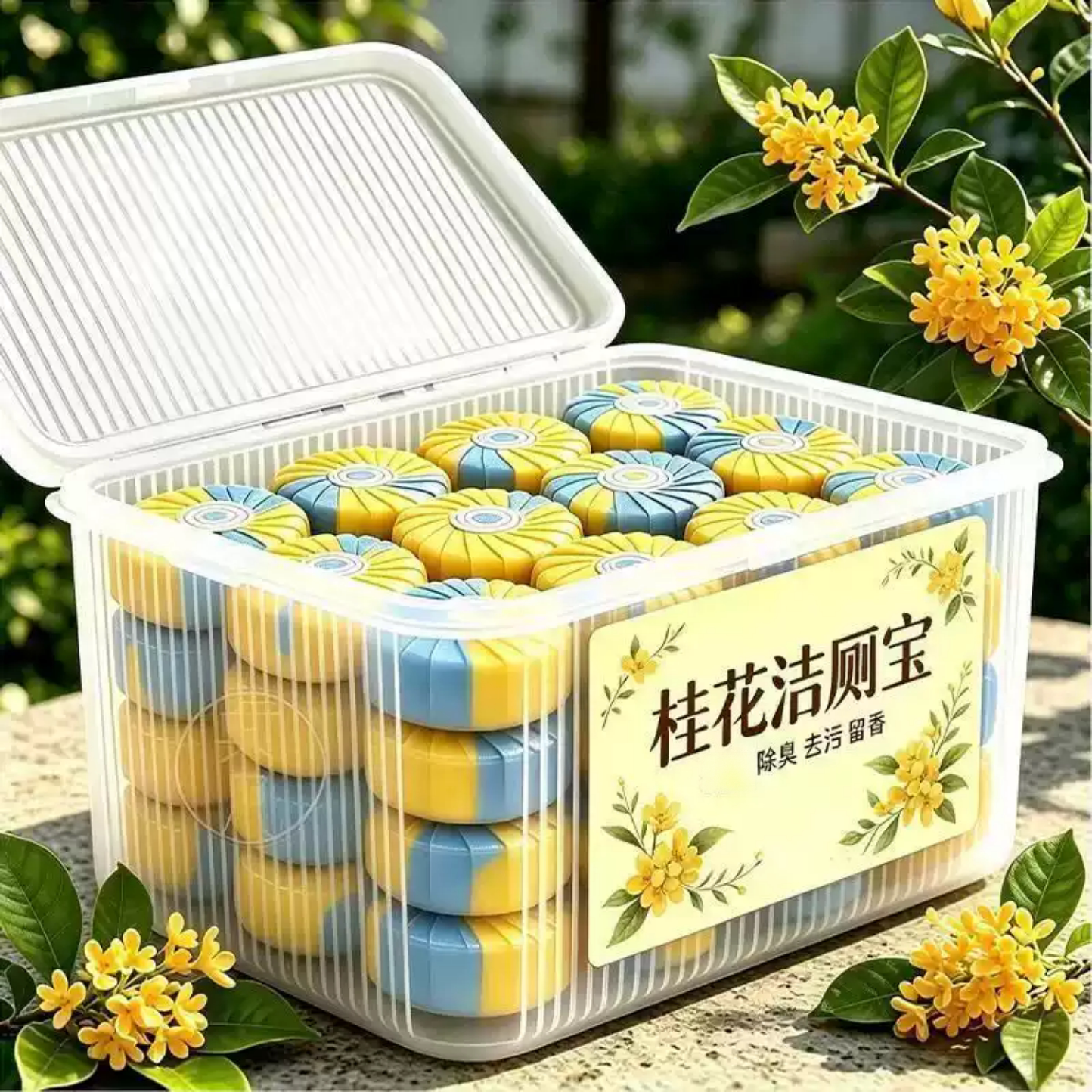 桂花香氛洁厕块洁厕宝厕所马桶清洁剂强效清洁凝胶持久留香洁厕剂