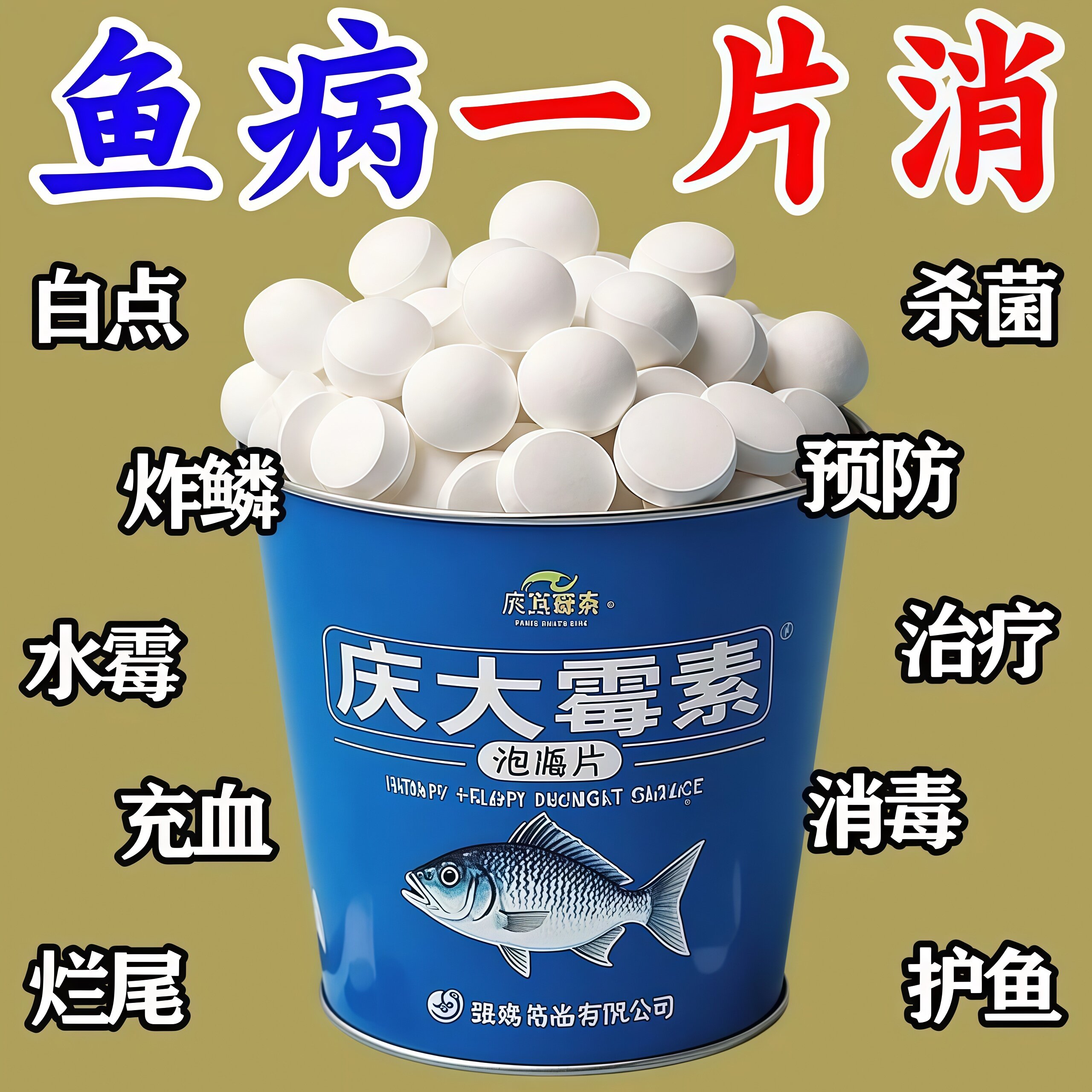 庆大霉素鱼病专用药烂身烂尾白点毛掉磷蒙眼杀菌消炎康复鱼缸净水