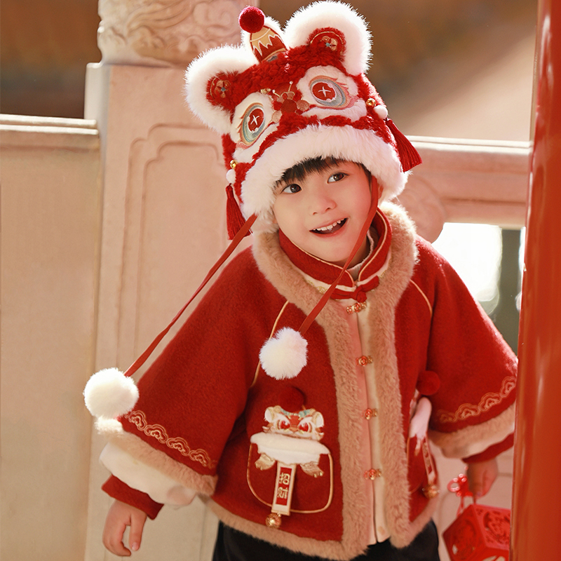 男童拜年服冬季2025蛇年新款儿童国风过年服宝宝过年喜庆新年衣服