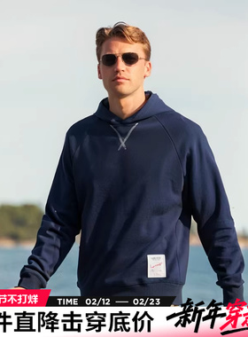 AK男装春季新款全棉复古LOGO织唛装饰套头卫衣男