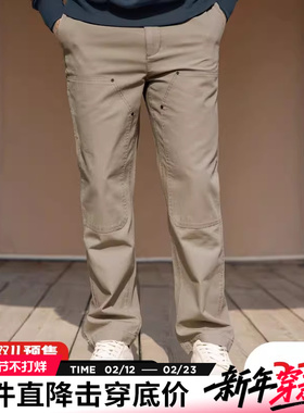 AK男装新款轻复古简约重水洗直筒休闲工装长裤男