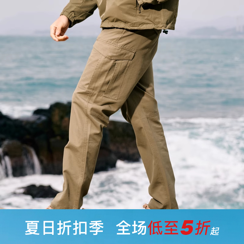 AK男装新款复古经典立体腿袋高密防风休闲直筒长裤男