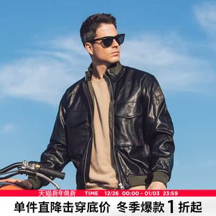 工装 AK男装 复古G8飞行员PU皮夹克男士 新款 外套机车皮衣潮 秋季