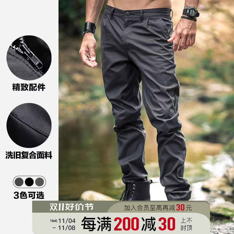 AK男装夏季潮流特工裤休闲裤长裤修身合体版小直筒运动裤男士裤子