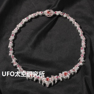 寄生项链尖刺眼睛荆棘说唱同款潮流嘻哈配饰小众欧美暗黑异形饰品