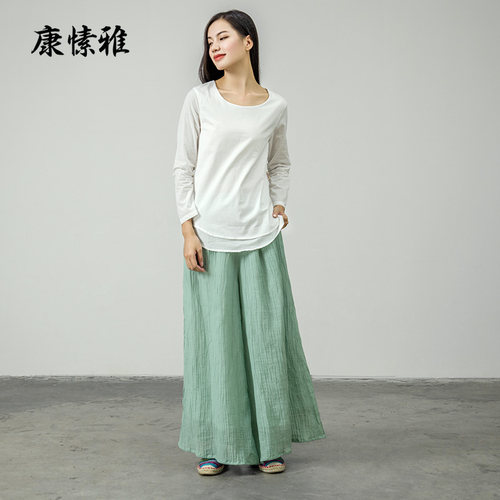 苎麻+棉 大气阔腿版型 双层面料
