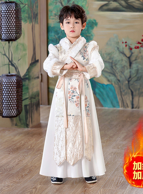 男童2025新款冬季加绒厚中国风儿童古装武侠帅气公子男童汉服唐装