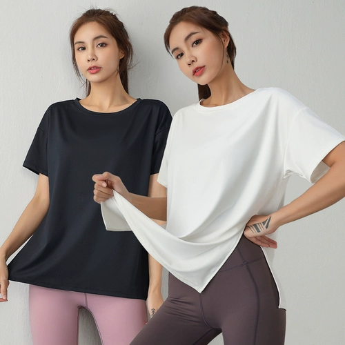Летняя тонкая одежда для йоги для спортзала, быстросохнущая спортивная футболка с коротким рукавом, для бега, изысканный стиль, по фигуре, впитывает пот и запах, короткий рукав
