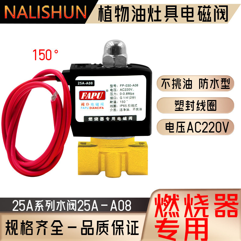 甲醇植物油生物醇基燃料商用猛火灶炉头配件延时点火器常闭电磁阀