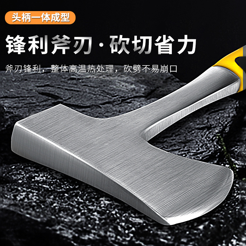 斧头劈柴户外家用轨道钢锻打消防砍树砍柴小大号开山斧子砍骨斧厂