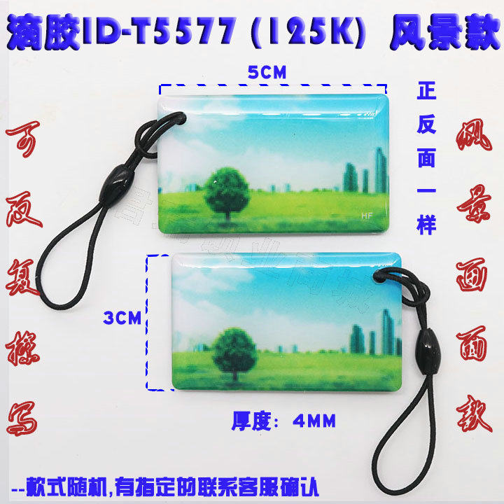 滴胶ID T5577  125K卡风景款ID智能门禁小区电梯卡校园感应门禁卡