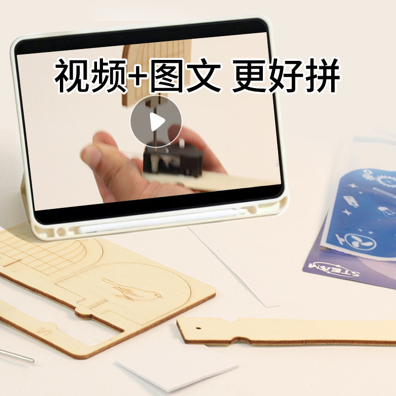 笼中鸟科技小发明视觉停留教学实验DIY材料儿童手工益智玩具物理