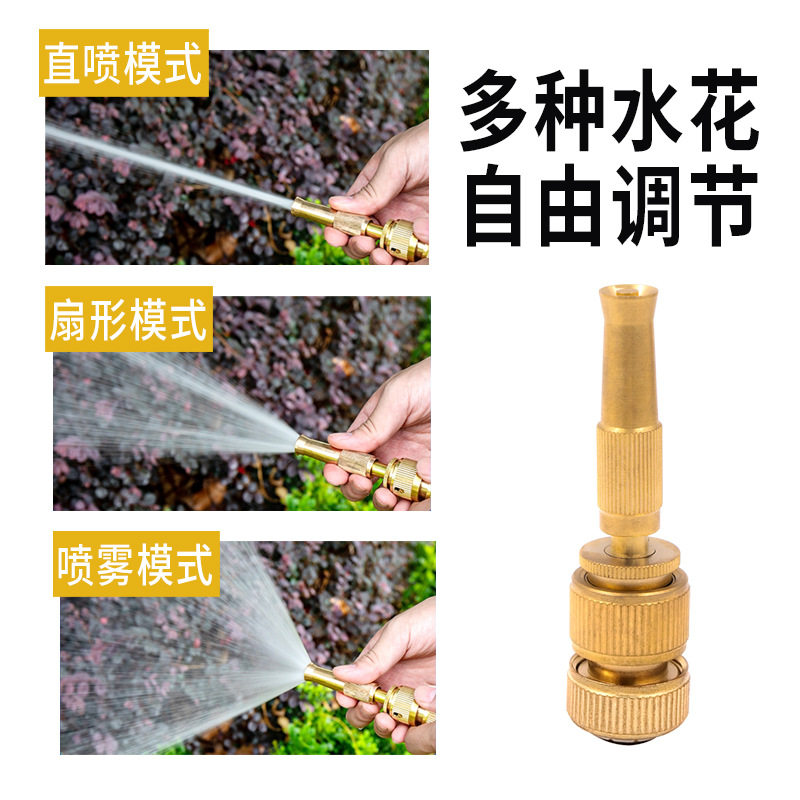 全铜高压直喷水枪多功能园林花洒家用洗车喷头可调节的汽车冲洗器
