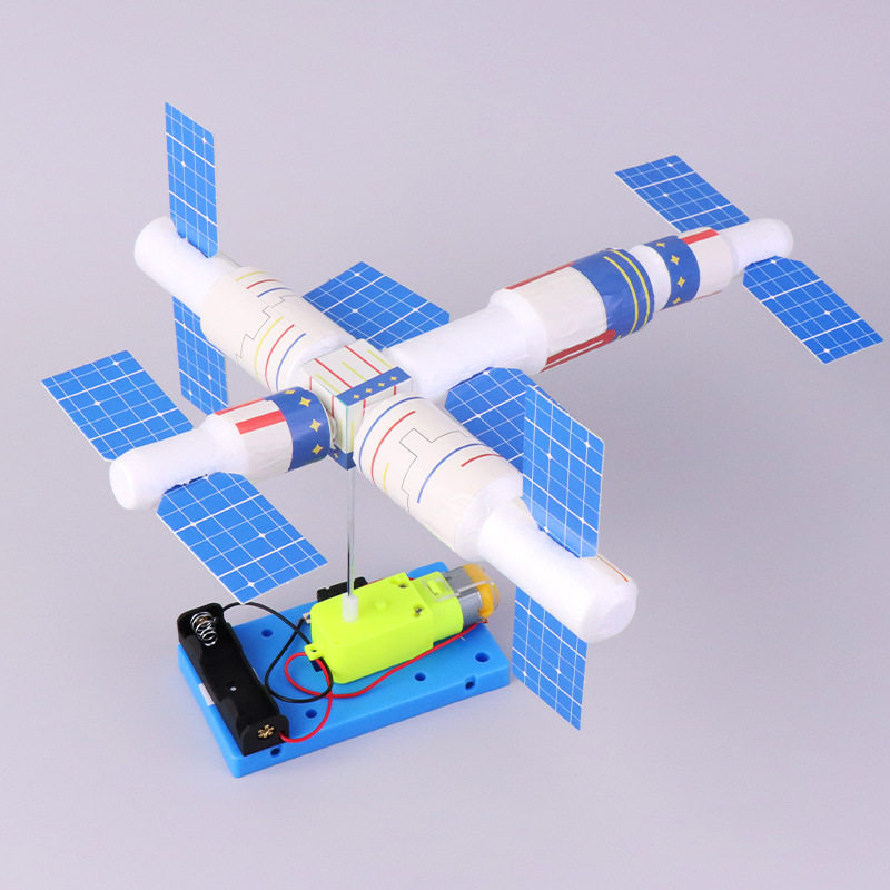 卫星空间站diy拼装模型小制作学生儿童玩实验材料具3C认证7到14岁