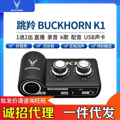 厂家Buckhorn跳羚K1声卡USB外置声卡手机电脑网红主播录音直播K歌