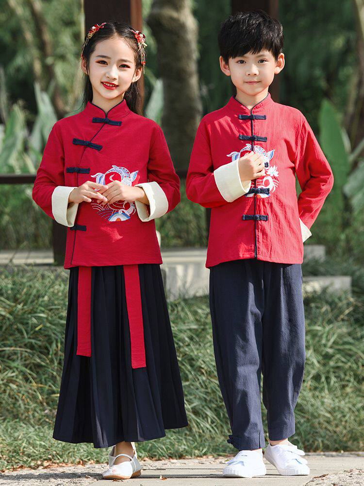 厂家儿童演出服汉服男童中国风古装女童国学服三字经书童小学生套高性价比高么？