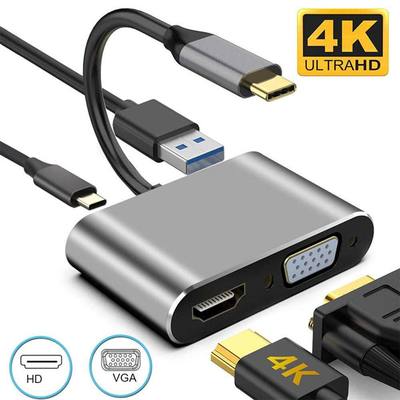 厂家type c转hdmi vga 四合一 USB集线器hub usb c to hdmi pd转