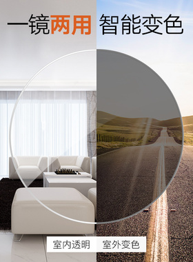 变色镜片近视1.56 1.60 1.67变灰色非球面镜片日夜两用2片