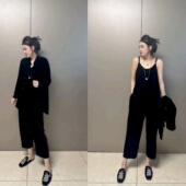 子三件套装 早秋新款 国风盘扣丝绒外套吊带休闲裤 新中式 高级感时尚